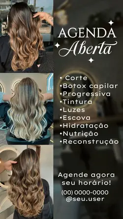 Agenda aberta cabelo