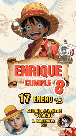 one piece invitation