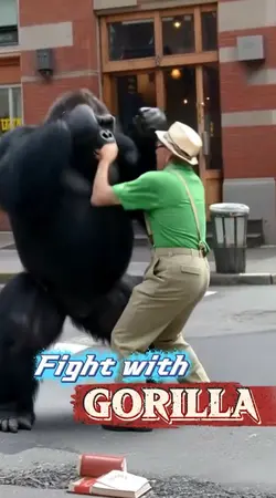 Fight with gorilla