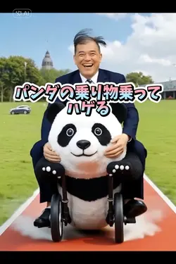 パンダの乗り物乗ってハゲるエフェクト
