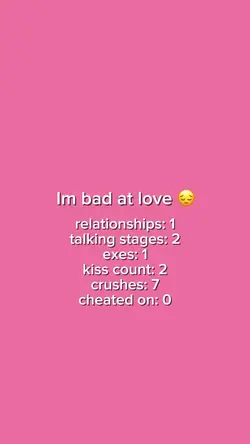 Bad at love 😔
