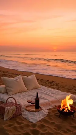 Seaside bonfire