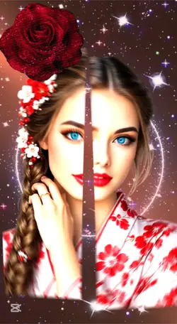 Girl and flower
