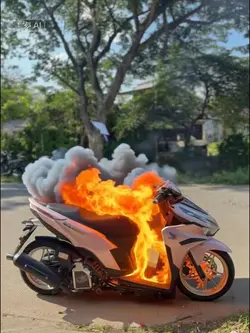 Burning Motorcycle