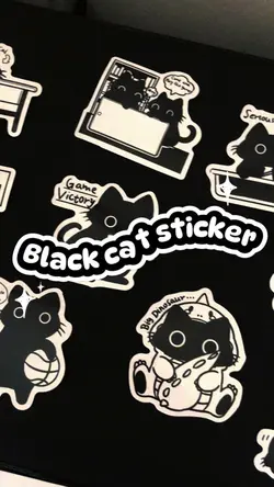 Black cat sticker