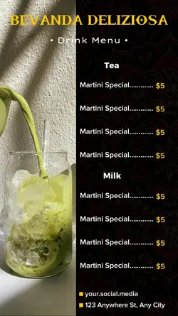 Drink Menu Flyer