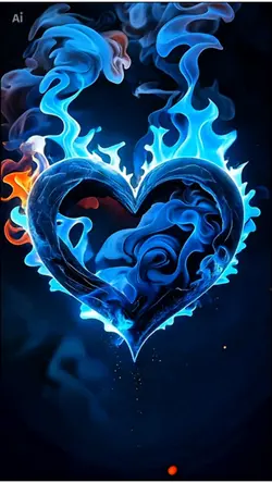 Blue Red Fire Heart