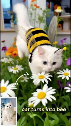 cat turns into bee