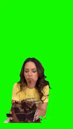 LADY EATING A CAKE