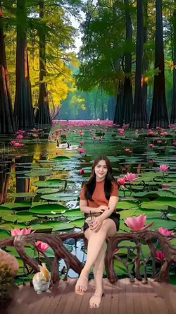 lake with lotus 