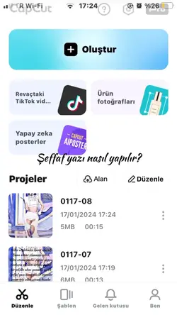 Şeffaf yazı yapımı