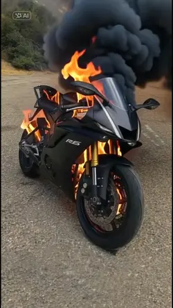 Burning motorcycle 