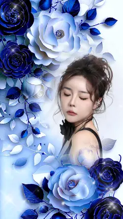 blue and white roses