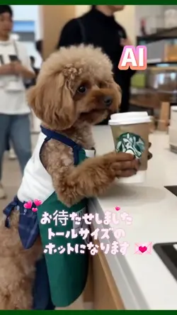 ペットがスタバ店員さん☕️