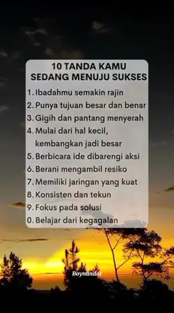 Tanda menuju sukses