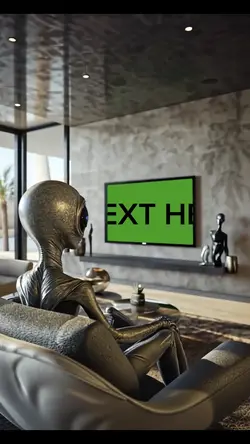 Alien watching tv