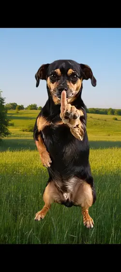 Dog Dance On Grass