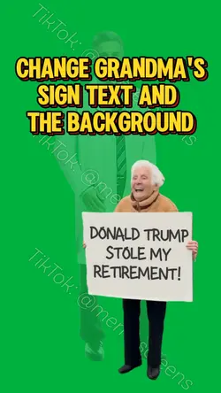 GRANDMA WITH SIGN