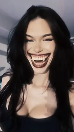 scary vampire smile