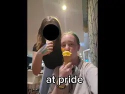 at the pride parade