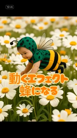 蜂に変身するエフェクト