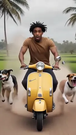 "Dog vs Scooter