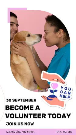Charity Volunteer Community Template In Colorful Style TikTok Ads.
