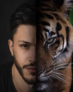 نص وجهك مع نمر 🐅