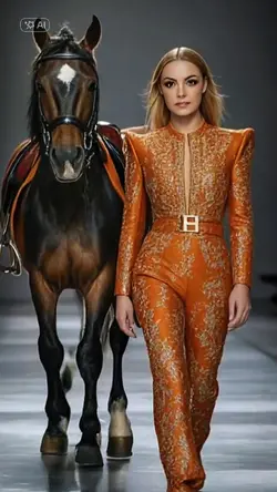 Orange dress model