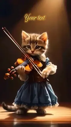 Cat play violin 