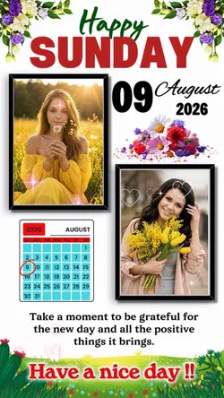 Sunday 9 August 2026