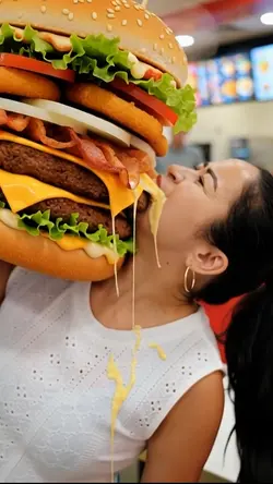 Eating Giant Burger