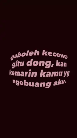 gaboleh kecewa gtu d