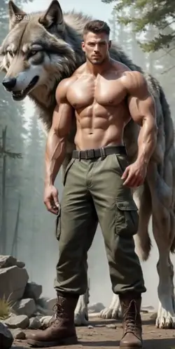 man and wolf 