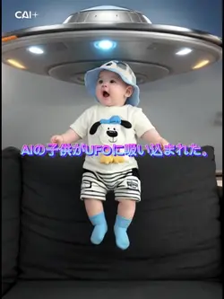 AIの子供がUFOに吸い込まれた。