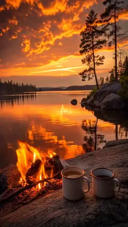 Camping campfire