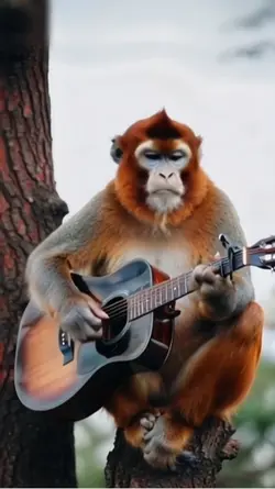 Monkey playing guita