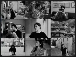 black white