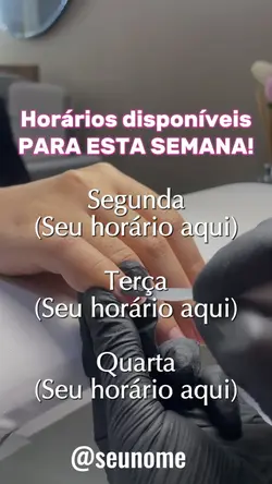 Horários disponíveis