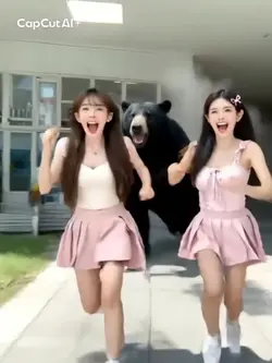 黒熊、突然出現！