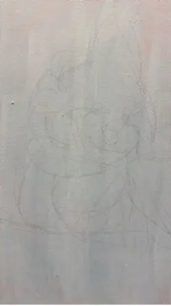 犬の絵が書き上がるまで。