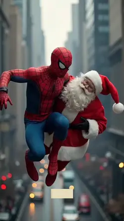 santa with superhero