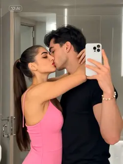 kisses a girlfriend 