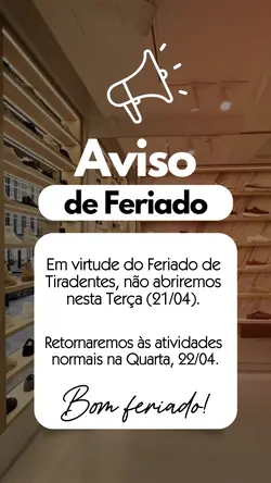 Aviso de feriado