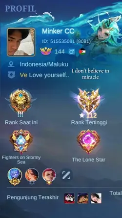 I don't believe in