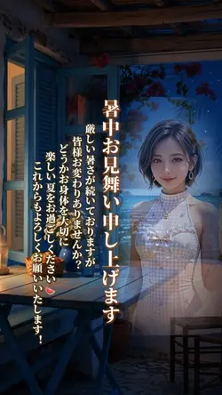 暑中お見舞い申し上げます1クリップ