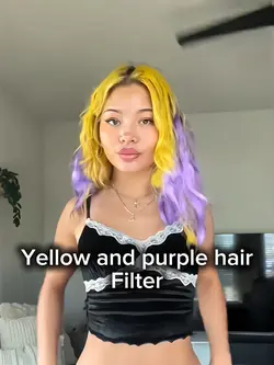 Yellow & purple hair