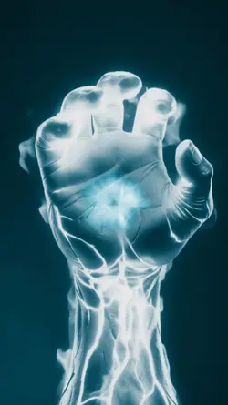 Fire blue hand 