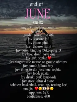 end of june stats<3
