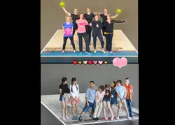 단체로 찍은 가로사진